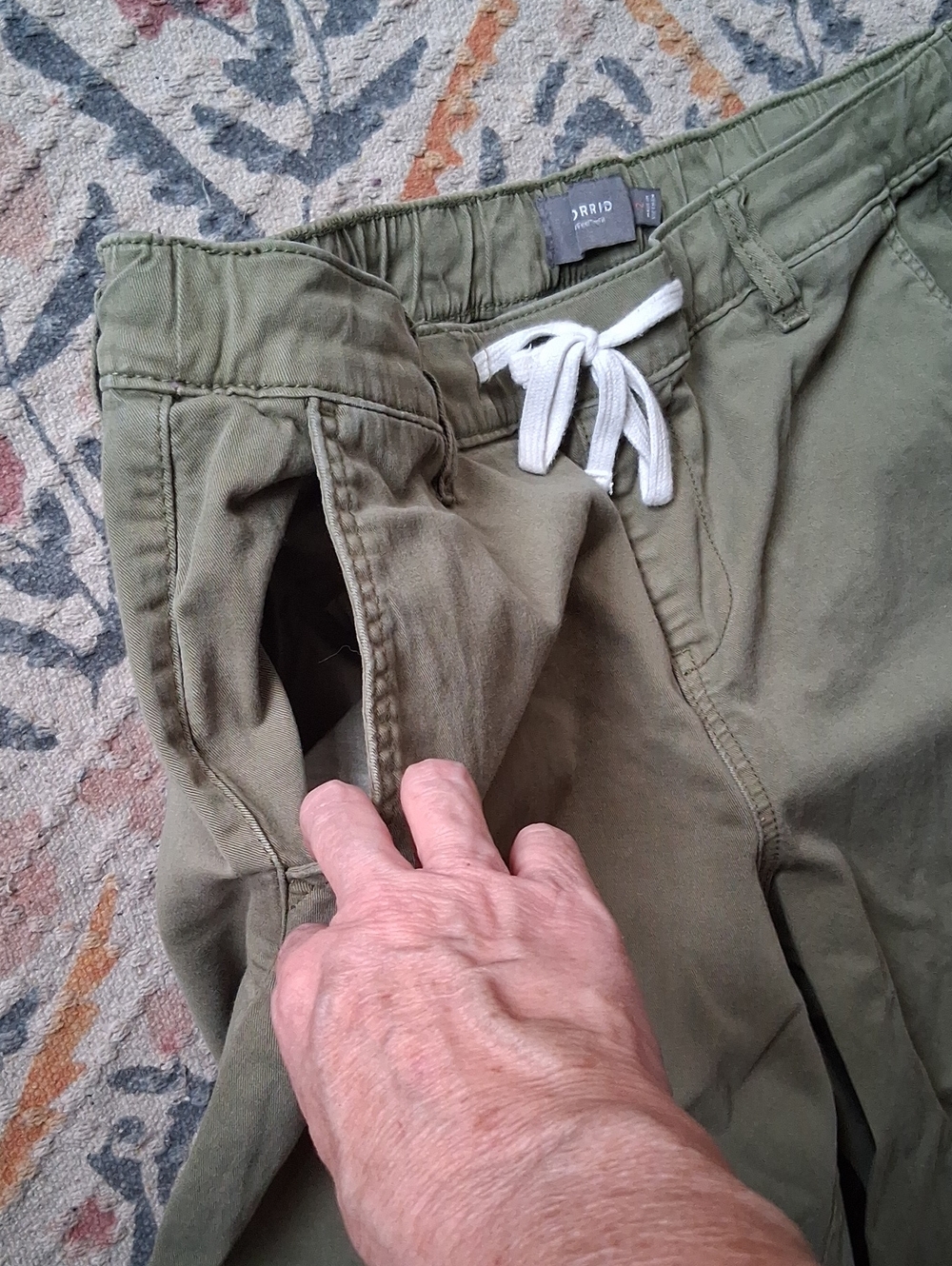 Olive Green Drawstring Capri - Picture 8 of 8